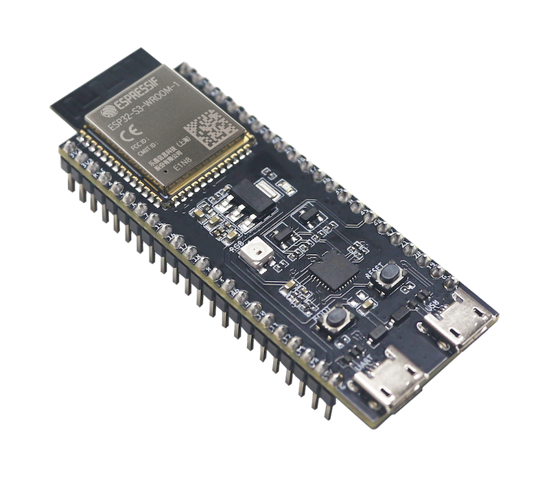 Espressif DevKitC-1 manufacturer photo; pictured E1N8 module differs from the listed N8R8 memory variant.